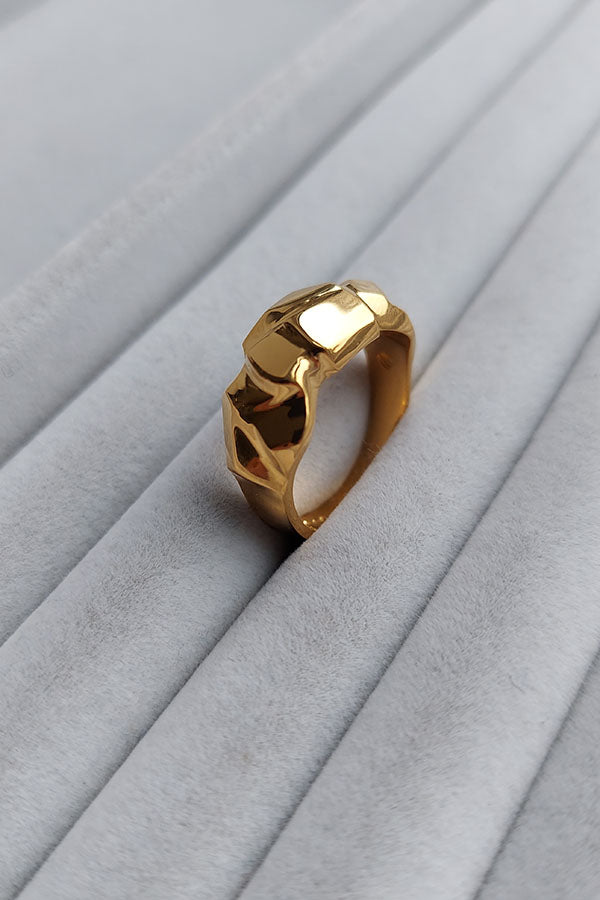 Edge Only - Rock Ring in 18ct gold vermeil