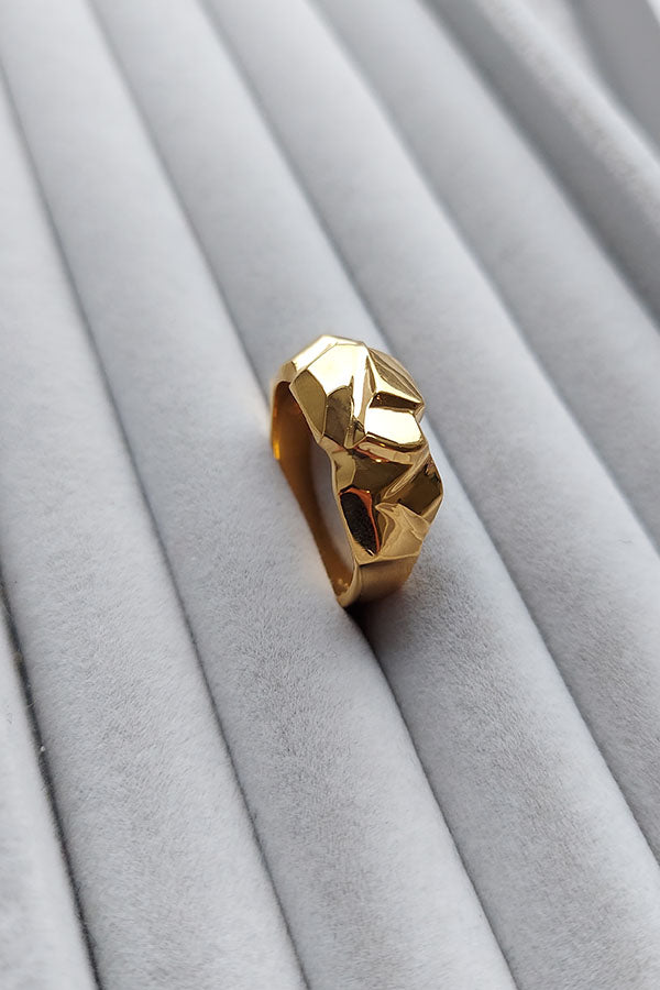 Edge Only - Rock Ring in 18ct gold vermeil