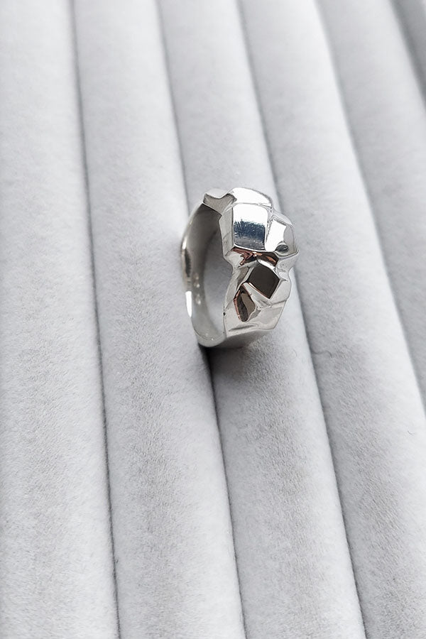 Edge Only Rock Ring in recycled sterling silver