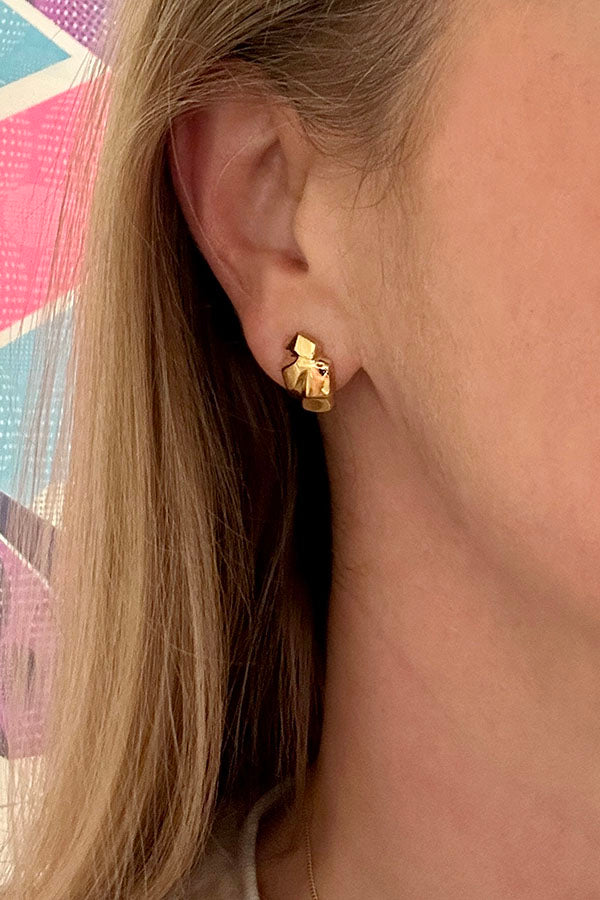 Edge Only Rock Earrings in 18ct gold vermeil