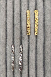 Edge Only Rugged Bar Earrings in recycled sterling silver and 18ct gold vermeil