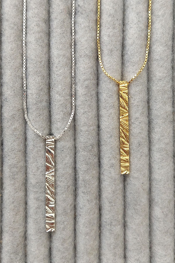 Edge Only Rugged Pendant in recycled sterling silver and 18ct gold vermeil