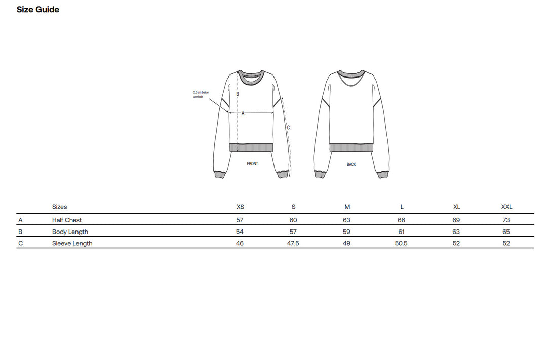 Womens Sweatshirt Size Guide
