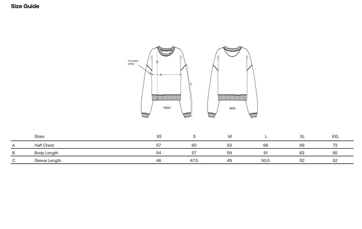 Womens Sweatshirt Size Guide