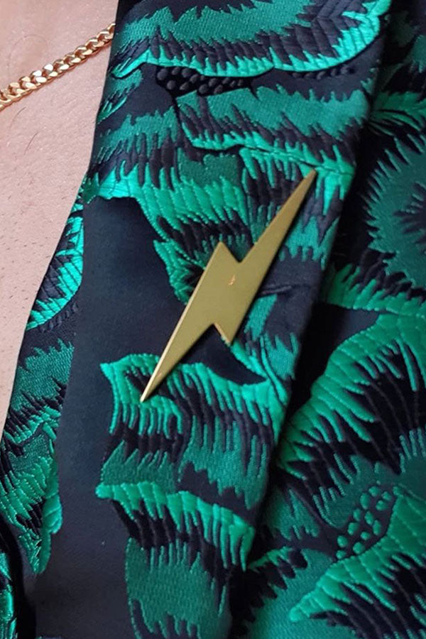 Edge Only Pointed Lightning Bolt Pin in 18ct gold vermeil
