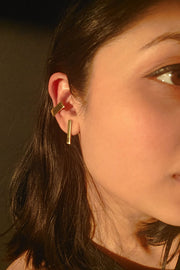 Edge Only Triangle Ear Cuff in 18ct gold vermeil with Bar Earring in 9ct gold