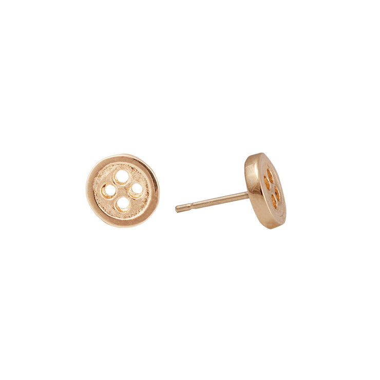 Button Earrings in 14ct Gold
