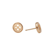 Edge Only 14ct gold button earrings