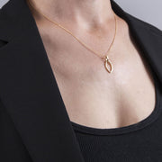 Edge Only Marquise Slice Pendant in 14 Carat Gold