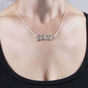Sterling Silver BAM Letters Necklace Large