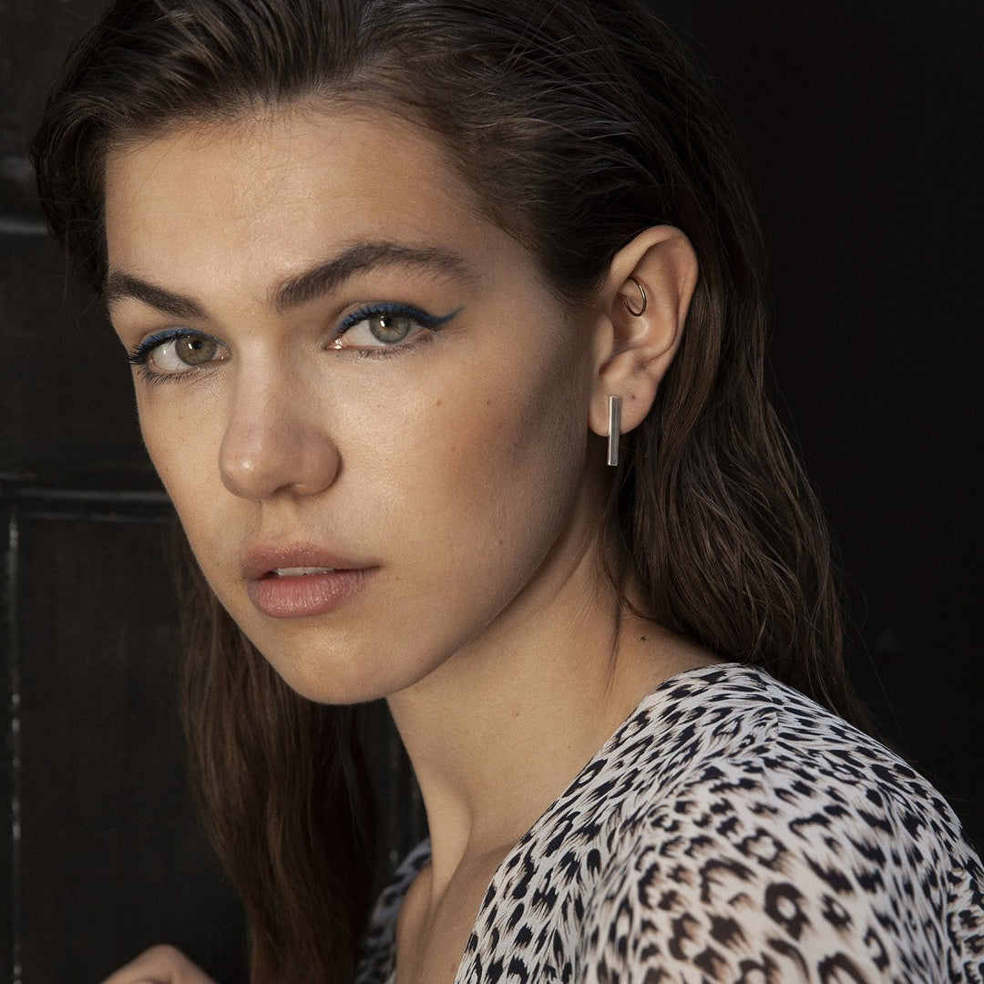 Edge Only Bar Earrings in sterling silver