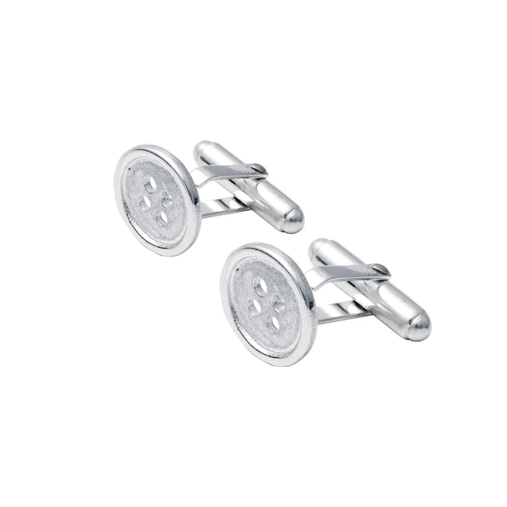 Edge Only Button Cufflinks in Sterling Silver