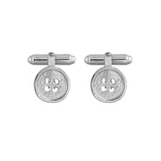 Edge Only Button Cufflinks in Sterling Silver