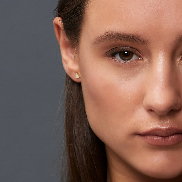 Edge Only Triangle earrings in 9 carat gold