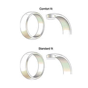 D Shaped Comfort Fit Band 8mm - Solid 9ct White Gold