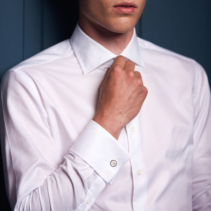 Edge Only Button Cufflinks in Sterling Silver