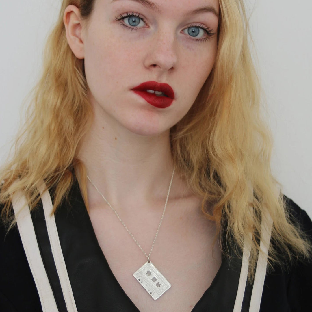 Electronic Sheep X Edge Only Mixed Tape Pendant in sterling silver