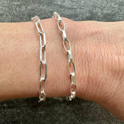 Edge Only Long Link Bracelet (L) Flat Oval Bracelet 4.35 (R)sterling silver