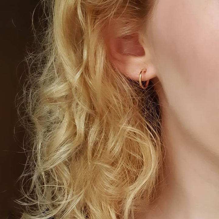 Edge Only 9ct gold 10mm Hoop Earrings