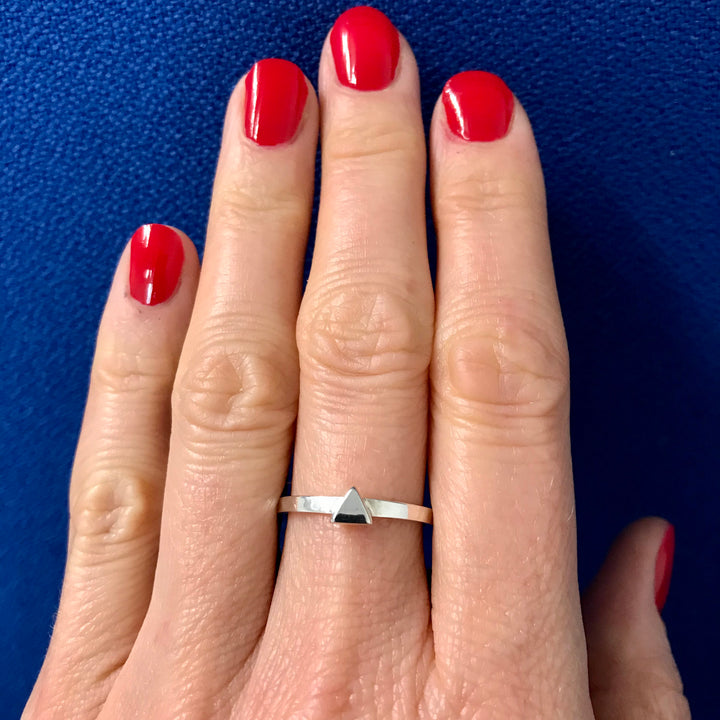 Edge Only Triangle Stacking Ring in Sterling Silver