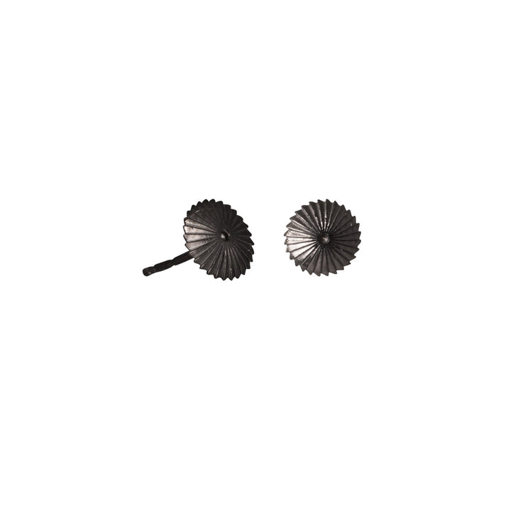 Edge Only Spiral Burr Earrings in Black Rhodium