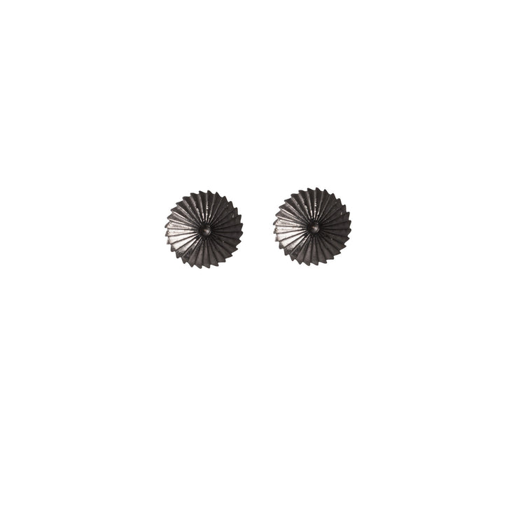 Edge Only Spiral Burr Earrings in Black Rhodium