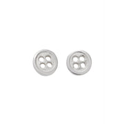 Button Earrings in Sterling Silver