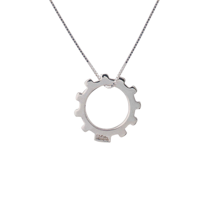 Edge Only Gear Pendant in sterling silver