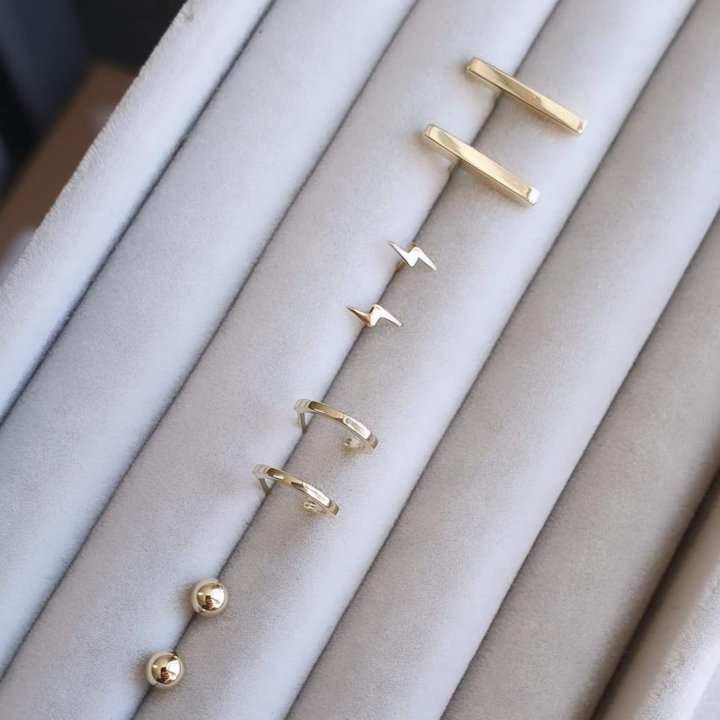Edge Only new 9ct gold and 14ct gold earring line up with bar Earrings