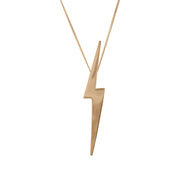 Edge Only Skinny Lightning Bolt Pendant in 14 carat Gold