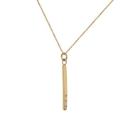 Edge Only 9ct gold Diamond Bar Pendant recycled gold angle