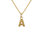 Edge Only Men's A Letter Pendant in 18ct gold vermeil box chain