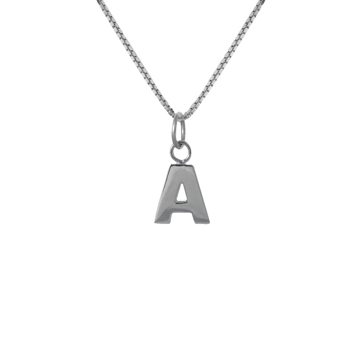 Edge Only A Letter Pendant in sterling silver