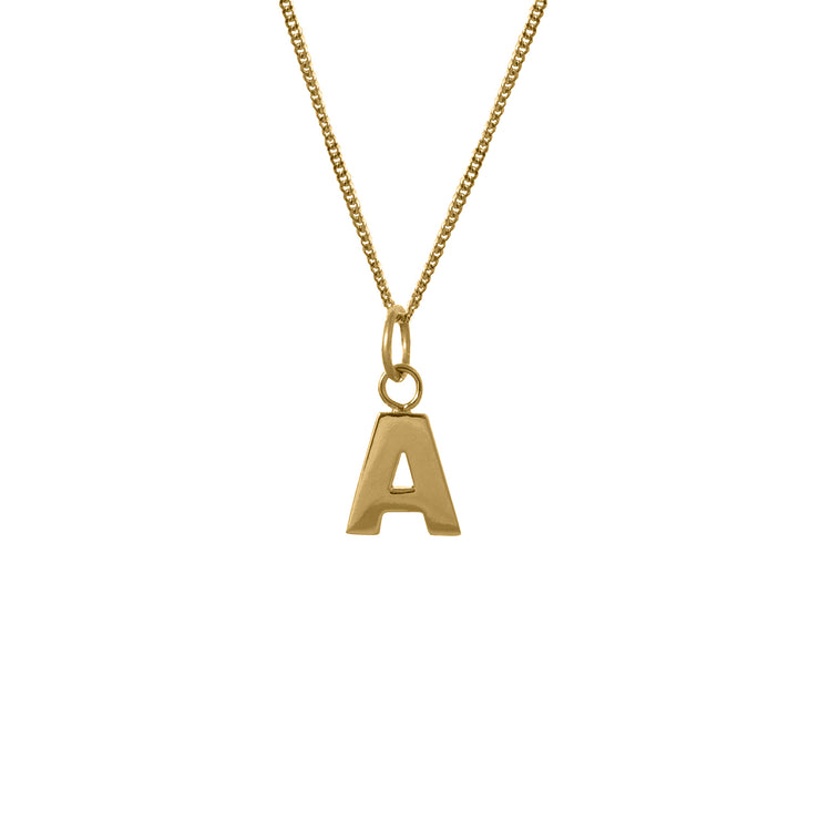 Edge Only A Letter Pendant in 18ct gold vermeil