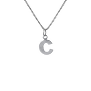 Edge Only C Letter Pendant in sterling silver