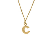 Edge Only C Letter Pendant in 18ct gold vermeil