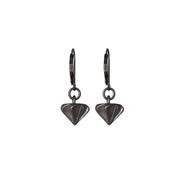 Edge Only Countersink Drop Earrings in black rhodium finish