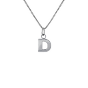Edge Only D Letter Pendant in sterling silver