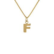 Edge Only Men's F Letter Pendant in 18ct gold vermeil box chain