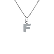 Edge Only F Letter Pendant in sterling silver