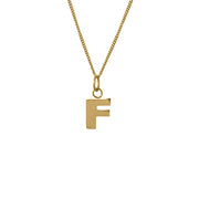 Edge Only F Letter Pendant in 18ct gold vermeil