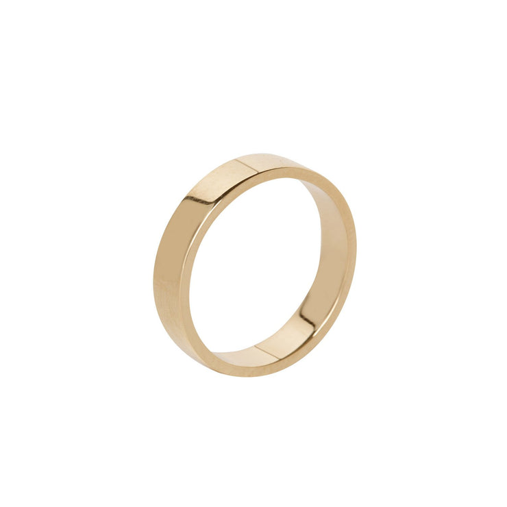 Edge Only Flat Band 4mm in  solid 9 carat gold