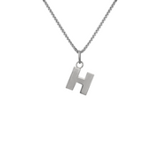 Edge Only H Letter Pendant in sterling silver