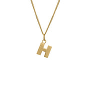 Edge Only H Letter Pendant in 18ct gold vermeil