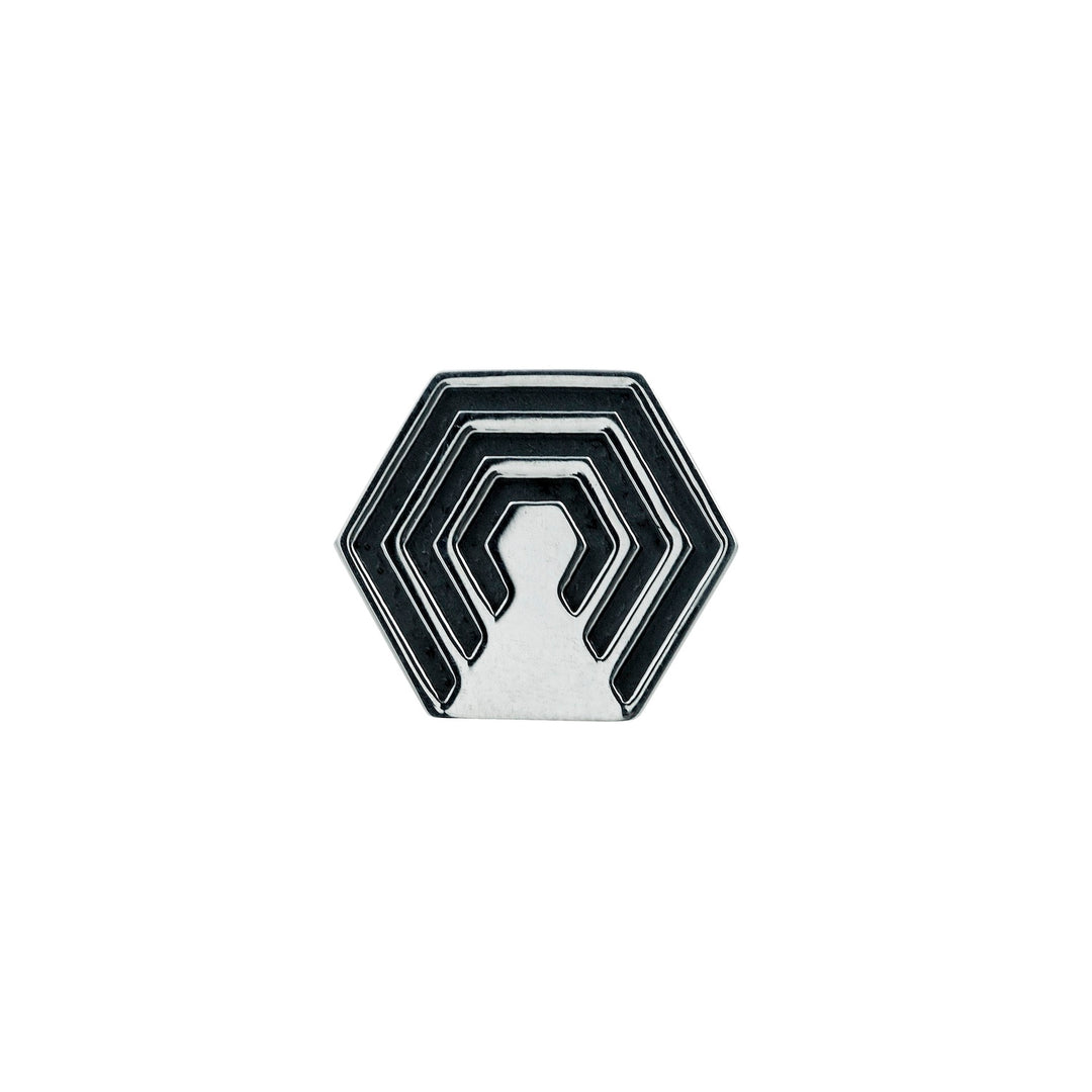 Edge Only Hexagon Pin - Black recycled sterling silver EOxLH 