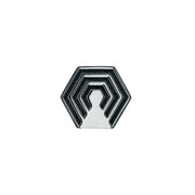 Edge Only Hexagon Pin - Black recycled sterling silver EOxLH 