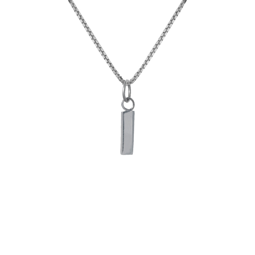 Edge Only I Letter Pendant in sterling silver