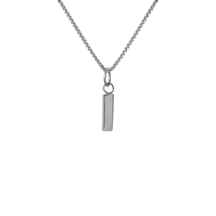 Edge Only I Letter Pendant in sterling silver
