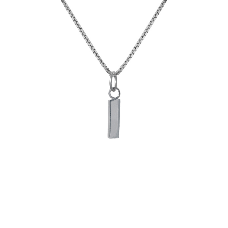 Edge Only I Letter Pendant in sterling silver
