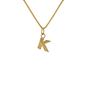 Edge Only Men's K Letter Pendant in 18ct gold vermeil box chain